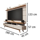 Rack C/ Painel Vivare 1.8 Wood Off White/Nature - Germai Móve