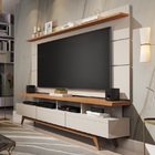 Rack C/ Painel Vivare 1.8 Wood Off White/Nature - Germai Móve