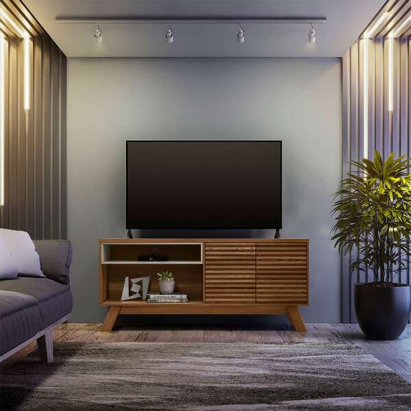 Rack Camboriú Freijó E Off White 160 Cm