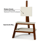 Rack Cavalete Bowie 1 Prateleira Em Mdf/eucalipto - Cacau/lac