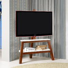 Rack Cavalete Bowie 1 Prateleira Em Mdf/eucalipto - Cacau/lac