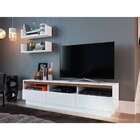 Rack Cento Iii Branco E Marrom 160 Cm