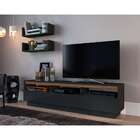 Rack Cento Iii Preto E Marrom 160 Cm