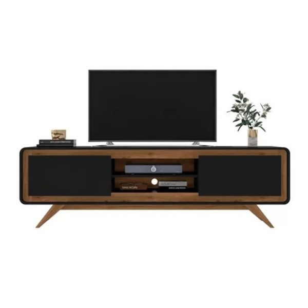 Rack Channel 1.5 Nature/preto Fosco - Fabri Móveis