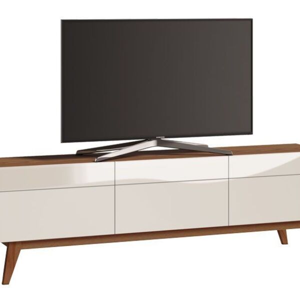 Rack Classic 3g 1.8 Off White Com Freijó - Imcal Móveis