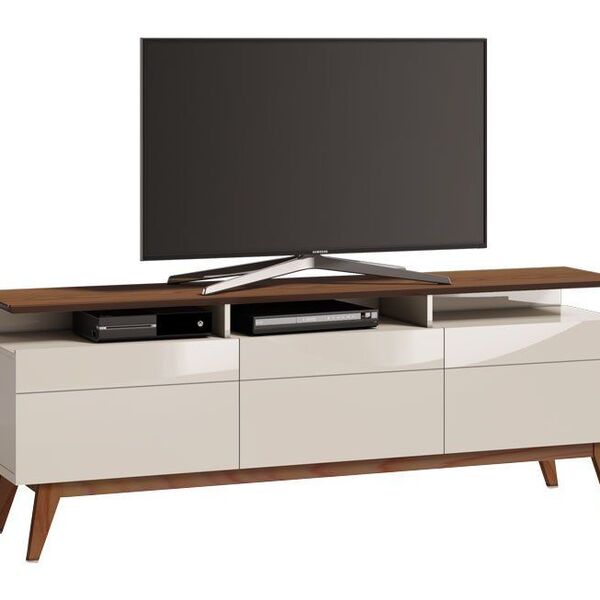 Rack Classic +3g 1.8 Off White Com Freijó - Imcal Móveis