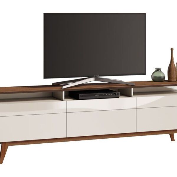 Rack Classic +3g 2.2 Off White Com Freijó - Imcal Móveis