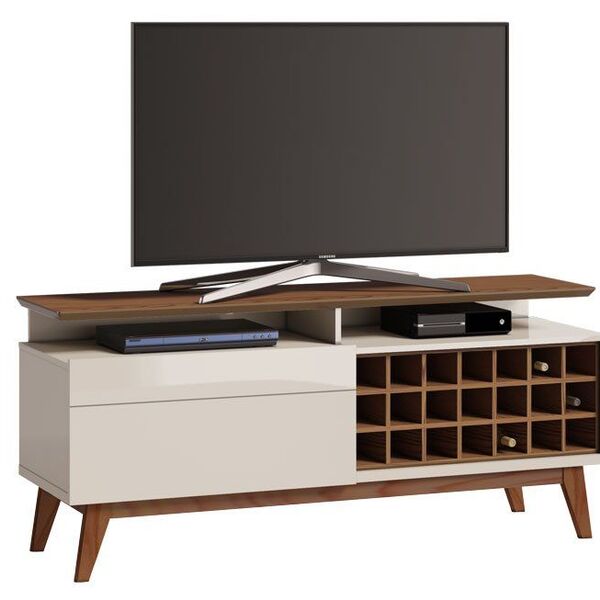 Rack Classic +ad 1.4 Off White Com Freijó - Imcal Móveis