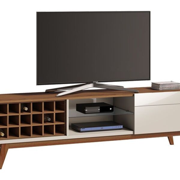 Rack Classic Ad 1.8 Off White Com Freijó - Imcal Móveis