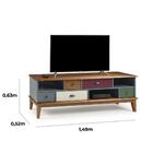 Rack Collor Com 05 Gavetas Cinza E Amêndoa