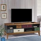 Rack Collor Com 05 Gavetas Preto E Amêndoa