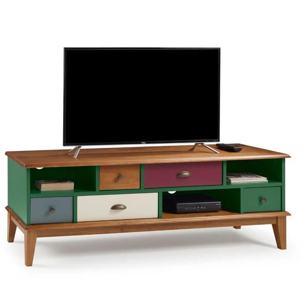 Rack Collor Com 05 Gavetas Verde E Amêndoa