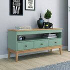 Rack - Colonial 1200cm X 600cm X 410cm 3 Gavetas Mel / Oliva