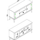 Rack - Colonial 135x66x41 Cm 2 Portas 1 Gaveta Mel / Branco