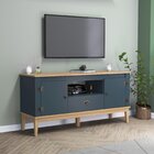 Rack - Colonial 135x66x41 Cm 2 Portas 1 Gaveta Mel / Petroleo