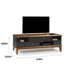 Rack Com 05 Gavetas Preto E Amêndoa