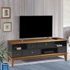 Rack Com 05 Gavetas Preto E Amêndoa