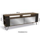 Rack Com 2 Gavetas Espelhadas Pop Kappesberg - Jacarandá/preto