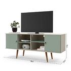 Rack Com 2 Portas E 2 Prateleiras Estrela Off White/verde Bel