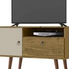 Rack Com 2 Portas E Pés De Madeira Maciça Yan Nature/off White