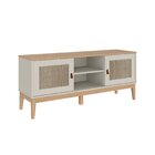 Rack Com 2 Portas Trama 135x58x38,5 Cm Mel / Off White