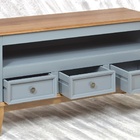 Rack Com 3 Gavetas - 1 Nicho Em Madeira Maciça Mdf - Cinza