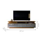 Rack Com 3 Portas Mali Tauari Cinza Perolizado