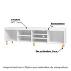 Rack Com 7 Nichos E Pés Em Madeira - Branco/natural