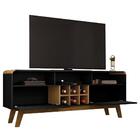 Rack Com Adega E Nichos Luíse Preto Cinamomo