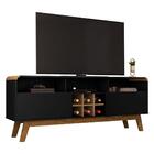 Rack Com Adega E Nichos Luíse Preto Cinamomo