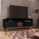 Rack Com Adega E Nichos Luíse Preto Cinamomo