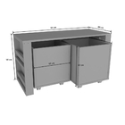 Rack Com Baús Porta Carrinhos E Livreiro Caleb Cinza 100% Mdf