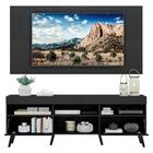 Rack Com Espelho, Pés Retrô E Painel Tv 65" Com 2 Portas Lond