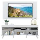 Rack Com Espelho, Pés Retrô E Painel Tv 65" Com 2 Portas Lond