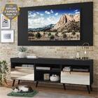 Rack Com Espelho, Pés Retrô, Painel E Suporte Tv 65" Com 2 Po