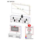 Rack Com Espelho, Rodízios, Painel E Suporte Tv 65" Com 2 Por