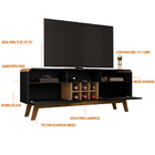 Rack Com Nicho Adega Para Sala Estar 02 Portas Larimar B02 16