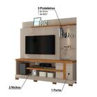 Rack Com Painel Alan Para Tv De 55 Pol Com Pés Cinza