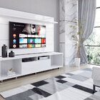 Rack Com Painel Arizona 2.2 Branco Brilho - Moveisaqui