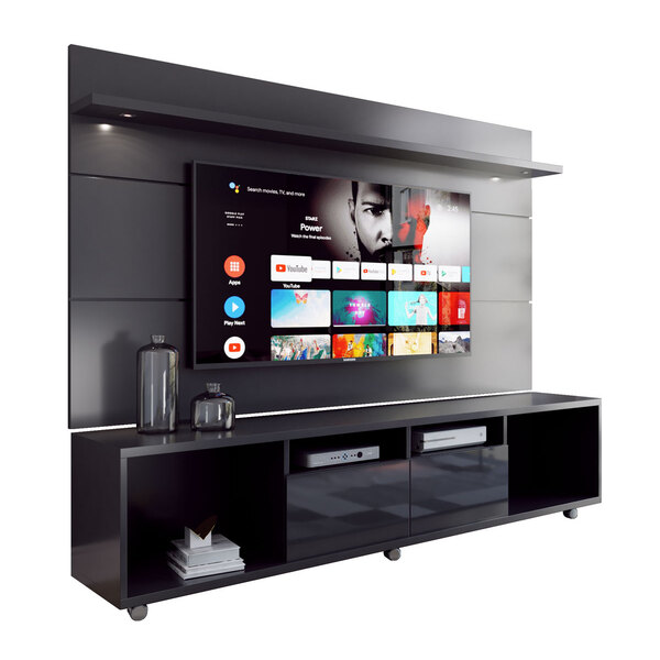 Rack Com Painel Arizona 2.2 Preto - Moveisaqui