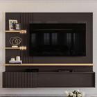 Rack Com Painel Atena Para Tv De Até 65 - Titânio/carvalho