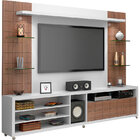 Rack Com Painel Atenas 2455 – Knr Móveis - Branco Fosco / Car