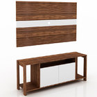 Rack Com Painel Az-1017 - Tecno Mobili - Nogal / Branco