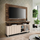 Rack Com Painel Briz 1.3 Off White / Deck Tv Até 50" Polegada