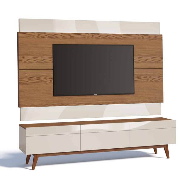 Rack Com Painel Classic 3g 2.2 Freijó Com Off White - Imcal M