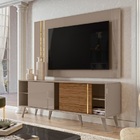 Rack Com Painel Cronos Fendi/naturalle - Madetec Móveis