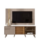 Rack Com Painel Cronos Fendi/naturalle - Madetec Móveis