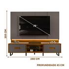 Rack Com Painel De Tv Até 75 Polegadas Com Led Cinza Urbano F