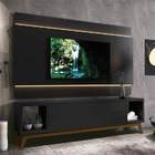 Rack Com Painel Delux 1.8 Com Led Preto - Moveisaqui