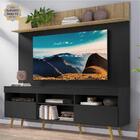 Rack Com Painel E Suporte Tv 65" Madri Multimóveis Preto/rust